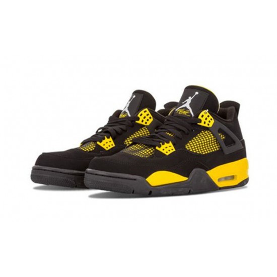 Jordan Skor Jordans 4 Thunder BLACK Svart 308497 008 Jordan Skor Jordans 4 Thunder BLACK Svart 308497 008