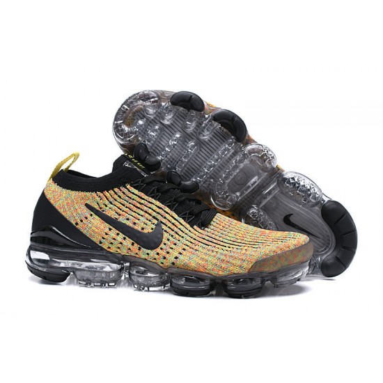 Air VaporMax Flyknit 3 Svart Gul  AJ6900-006 Kvinnor/Män Skor