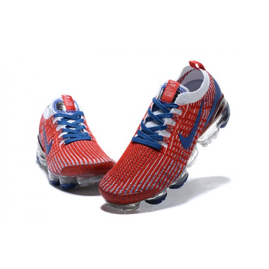 Air VaporMax Flyknit 3 Röd Blå CW5585-100 Kvinnor/Män Skor